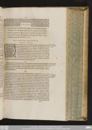 Theses Complectentes breviter & perspicue summam verę doctrinae de Sacramentis ...