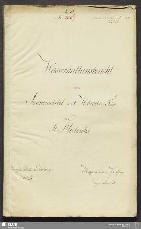 Wasserhaltunsbericht von Sonnenwirbel samt Holewein Fdgr. zu St. Michaelis - 18.7019 4.