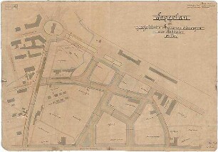 Fischer, Theodor; Meran / Südtirol (Italien); Baulinienplan - Straßenerweiterung in neuen Stadtteil (Lageplan)