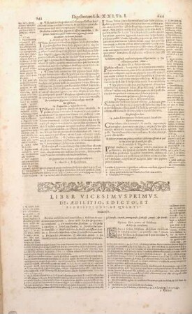 Liber Vicesimvsprimvs. De Aedilitio, Edicto, Et Redhibitione, Et Qvanti minoris.