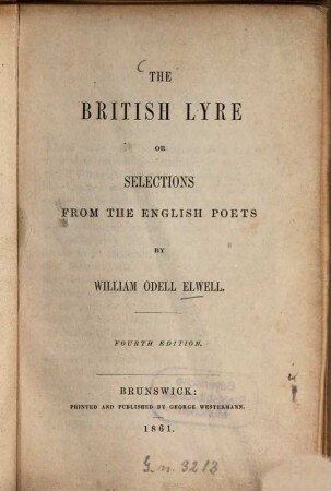 The British Lyre or selections from the English poets