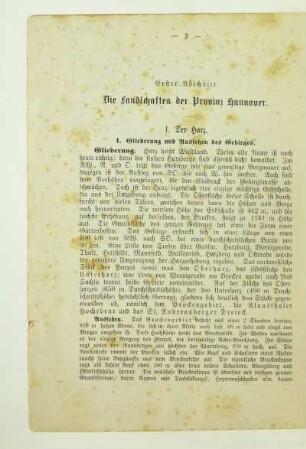 Erster Abschnitt. Die Landschaften der Provinz Hannover