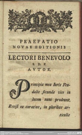 Praefatio Novae Editionis