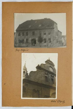 Rathaus, Gartz/Oder / St. Jacob, Pyritz: Ansichten (aus: Skizzen- und Fotoalbum 25)