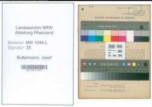 Entnazifizierung Josef Buttermann , geb. 08.02.1894 (Landwirt)