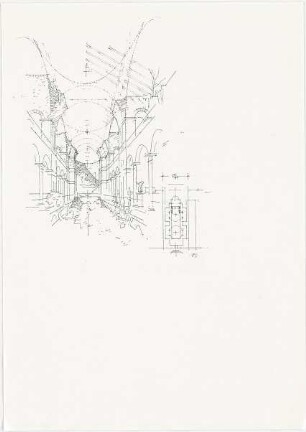 Döllgast, Hans; München; Allerheiligen Hofkirche - Innenraum (Perspektive; Grundriss)