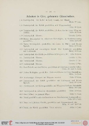 Arbeiten in Glas, gebrannte Glasscheiben (Nr. 416-531)