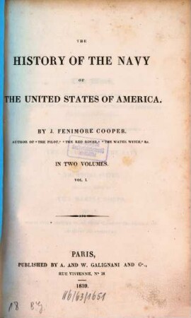 The history of the Navy of the United States of America : in two volumes. 1