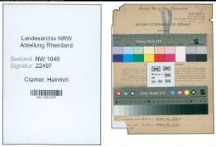 Entnazifizierung Heinrich Cramer , geb. 24.07.1910 (Bankangestellter)