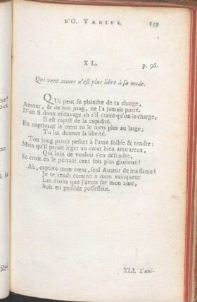 XL. Qui veut aimer n'est plus libre à sa mode.