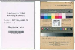 Entnazifizierung Heinz Hagelgans , geb. 12.02.1919 (Feuerwehrmann)