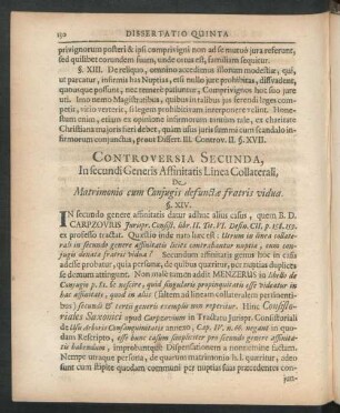 Controversia Secunda, In secundi Generis Affinitatis Linea Collaterali, ...