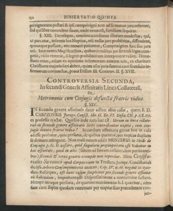 Controversia Secunda, In secundi Generis Affinitatis Linea Collaterali, ...