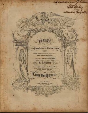 Sonata per il Pianoforte ed un Violino obligato : Scritta in uno Stile molto concertante ; quasi come d'un Concerto ; Op. 47