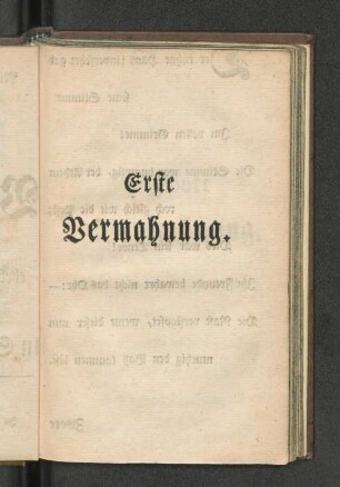 Erste Vermahnung.
