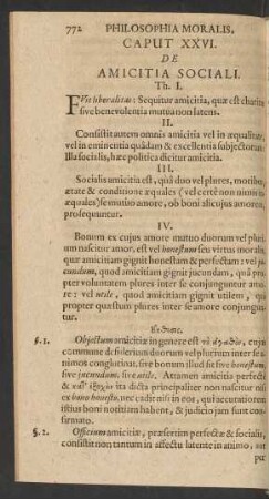 Caput XXVI. De Amicitia Sociali.