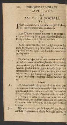 Caput XXVI. De Amicitia Sociali.