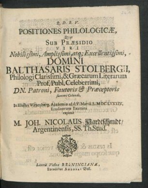 Positiones Philologicae