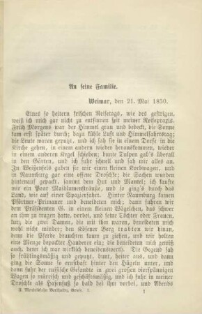 An seine Familie. Weimar, den 21. Mai 1830