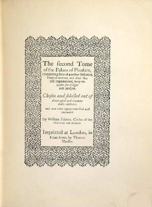 The Palace of Pleasure : Elizabethan versions of Italian and French Novels from Boccaccio, Bandello, Cinthio, Straparola, Queen Margret of Navarre, and others, 3