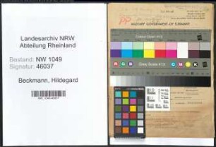 Entnazifizierung Hildegard Beckmann , geb. 29.10.1914 ()