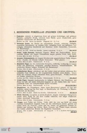I. Meissener Porzellan (Nr. 1-123)