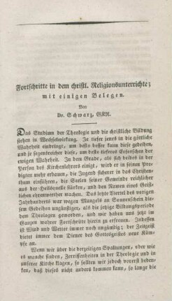 225-248 Fortschritte in dem christl. Religionsunterrichte; mit einigen Belegen