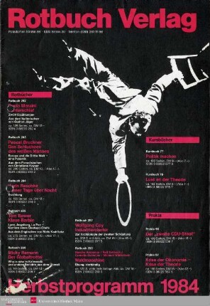 Programmvorschau Rotbuch Herbst 1984