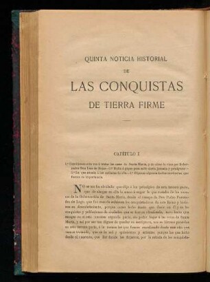 Quinta noticia historial de las conquistas de Tierra Firme