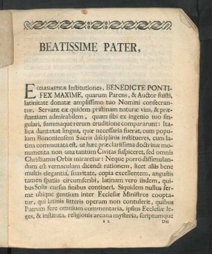 Beatissime Pater, ...