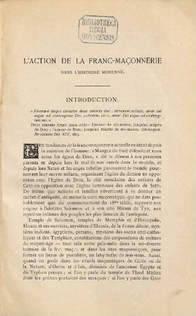 L'action de la franc-maçonnerie dans l'histoire moderne