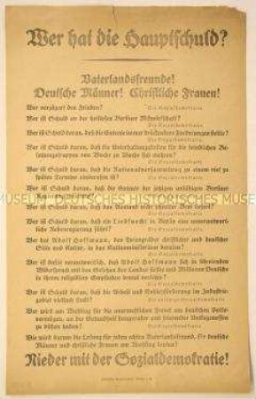 Thesenartiger programmatischer Wahlaufruf gegen die Sozialdemokratie