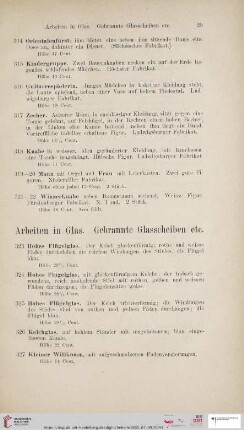 Arbeiten in Glas. Gebrannte Glasscheiben etc. (Nr. 323-422)