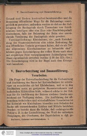 V. Bauvorbereitung und Bauausführung