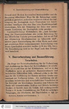 V. Bauvorbereitung und Bauausführung