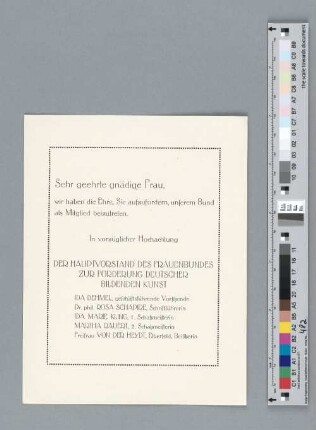 Satzung des Frauenverbundes zur Förderung Deutscher Bildender Kunst