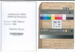 Entnazifizierung Bruno Kraemer , geb. 10.06.1908 (Polizist)