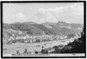 Sächsische Schweiz. Bad Schandau mit den Schrammsteinen