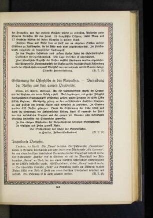 Erstürmung der Ostryhöhe in den Karpathen. - Vertreibung der Russen aus dem ganzen Orawatale.