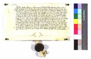 Lehenrevers des Hans Wolf von Rechberg zu Hohenrechberg zu Heuchlingen, Propst von Ellwangen, um Kirchensatz und Widem zu Heuchlingen und die rechbergischen Güter im Dorf Heuchlingen