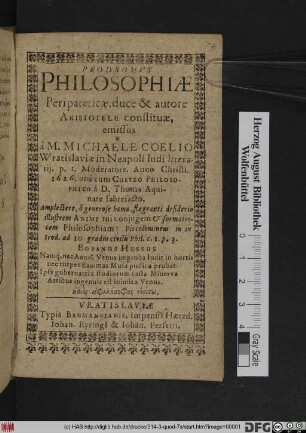 Prodromus Philosophiae Peripateticae