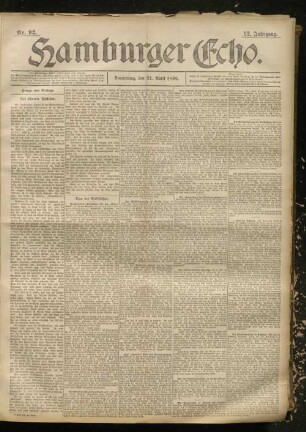 Hamburger Echo ; [...] ; Abend-Ausgabe