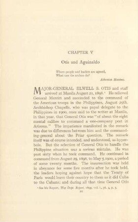 Chapter V. Otis and Aguinaldo
