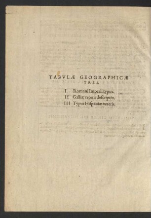 Tabulae Geographicae Tres.