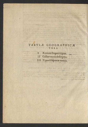 Tabulae Geographicae Tres.