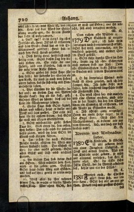 720-726, Advents- und Weihnachtslieder; Neujahrslieder
