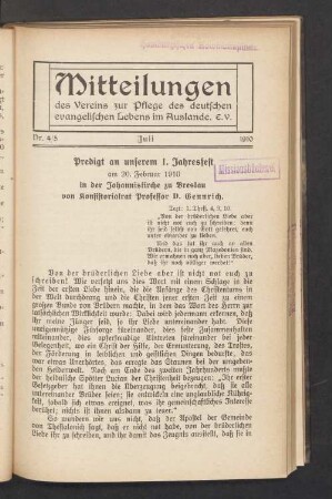 Nr. 4/5. Juli. 1910