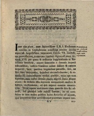 Georgii Henr. Ayreri ... De recursu ad comitia per capitulat. Caes. noviss. restricto, non sublato, commentatio prolusoria : lectionibus hibernis praemissa