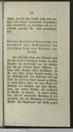 Von den Theilen des Thierreichs, die hinsichtlich ihrer Bestandtheile den thierischen Leim oder Gallerte enthalten