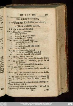Die andere Abtheilung Von den Dialectis Vocalium.